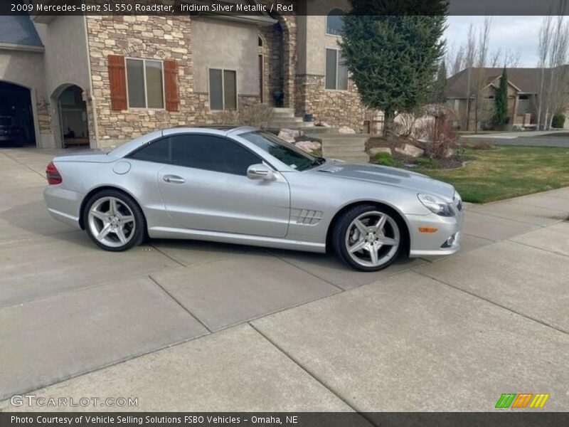 Iridium Silver Metallic / Red 2009 Mercedes-Benz SL 550 Roadster