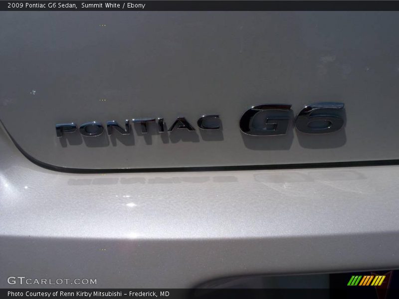 Summit White / Ebony 2009 Pontiac G6 Sedan