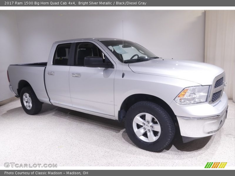 Bright Silver Metallic / Black/Diesel Gray 2017 Ram 1500 Big Horn Quad Cab 4x4