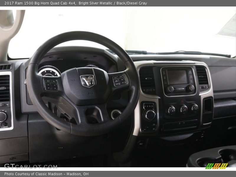 Bright Silver Metallic / Black/Diesel Gray 2017 Ram 1500 Big Horn Quad Cab 4x4