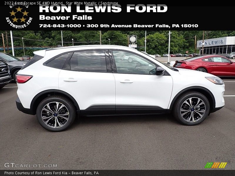 Star White Metallic / Sandstone 2022 Ford Escape SE 4WD Hybrid