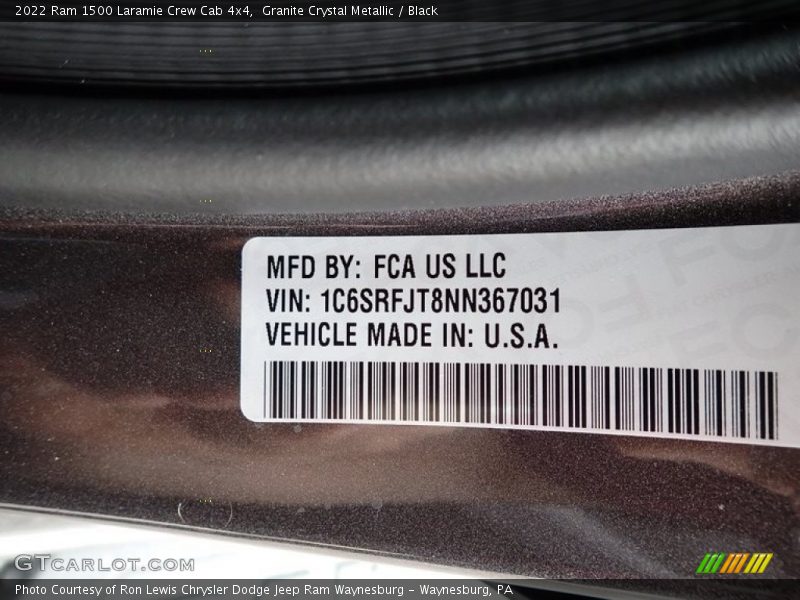 Granite Crystal Metallic / Black 2022 Ram 1500 Laramie Crew Cab 4x4