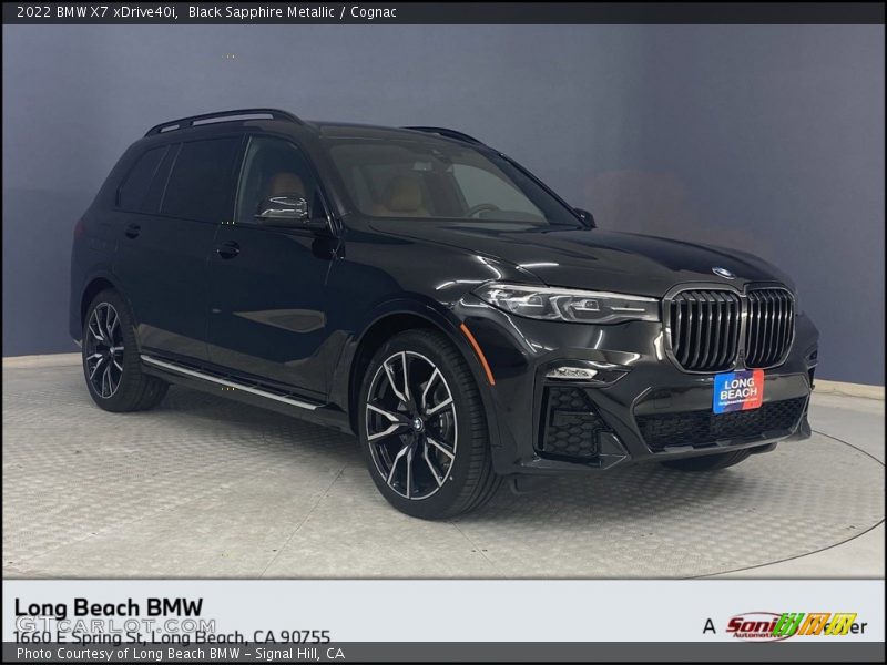 Black Sapphire Metallic / Cognac 2022 BMW X7 xDrive40i