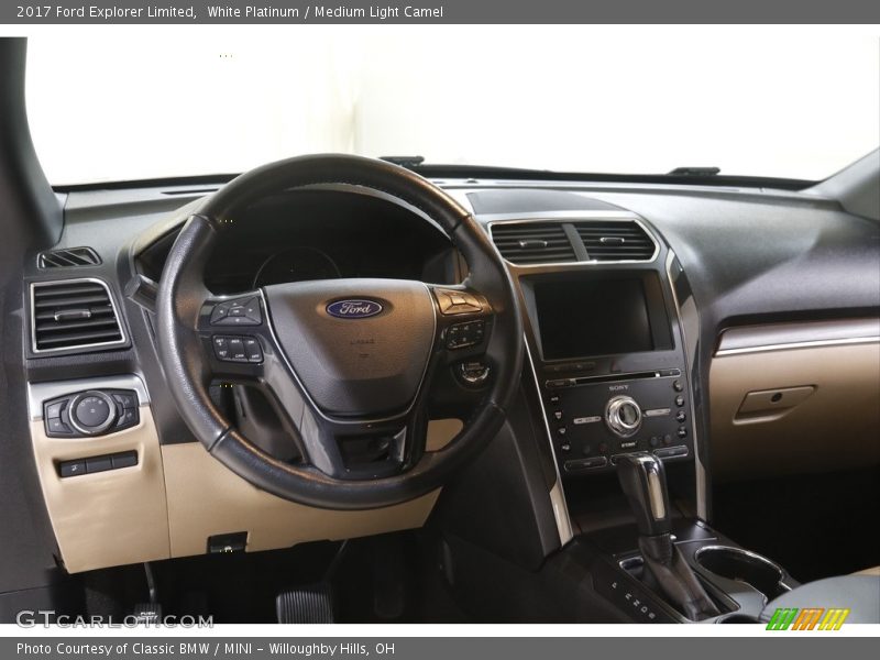 White Platinum / Medium Light Camel 2017 Ford Explorer Limited