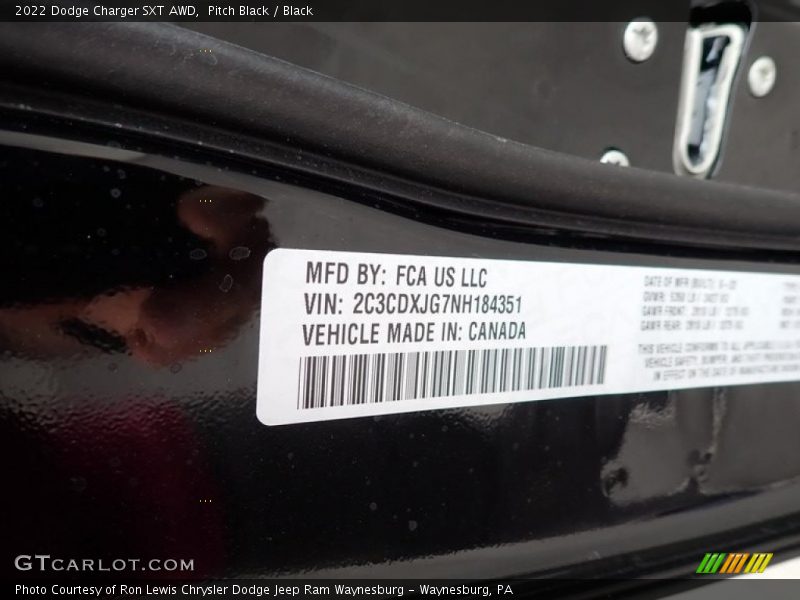 Pitch Black / Black 2022 Dodge Charger SXT AWD