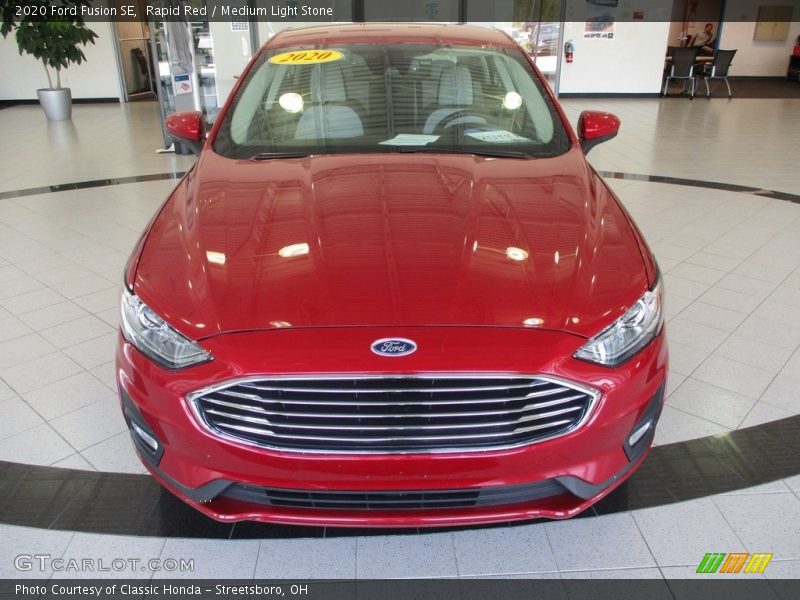 Rapid Red / Medium Light Stone 2020 Ford Fusion SE