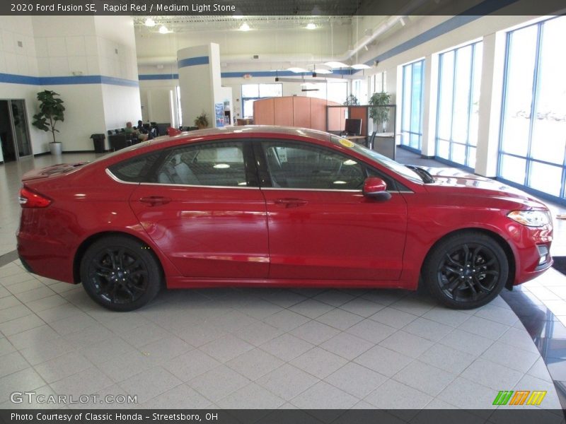 Rapid Red / Medium Light Stone 2020 Ford Fusion SE
