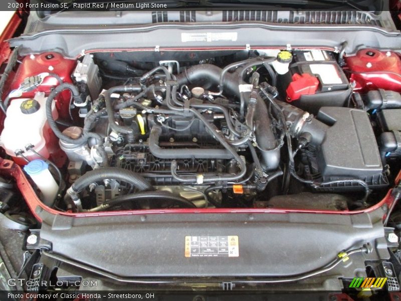 Rapid Red / Medium Light Stone 2020 Ford Fusion SE