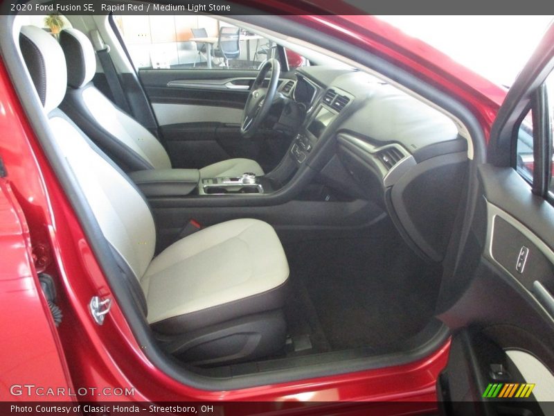 Rapid Red / Medium Light Stone 2020 Ford Fusion SE