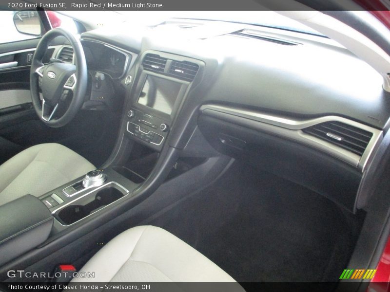 Rapid Red / Medium Light Stone 2020 Ford Fusion SE