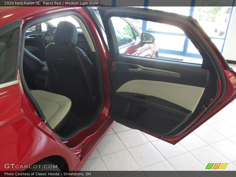 Rapid Red / Medium Light Stone 2020 Ford Fusion SE