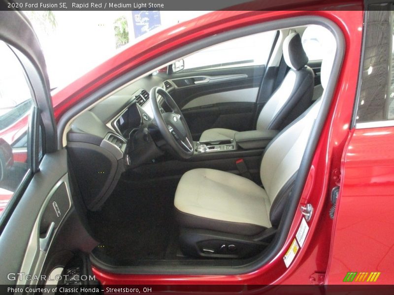 Rapid Red / Medium Light Stone 2020 Ford Fusion SE