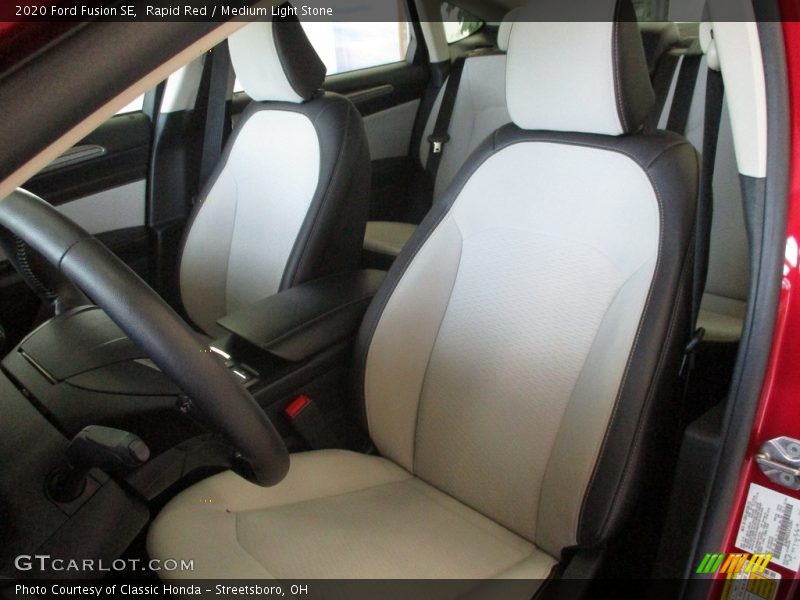 Rapid Red / Medium Light Stone 2020 Ford Fusion SE