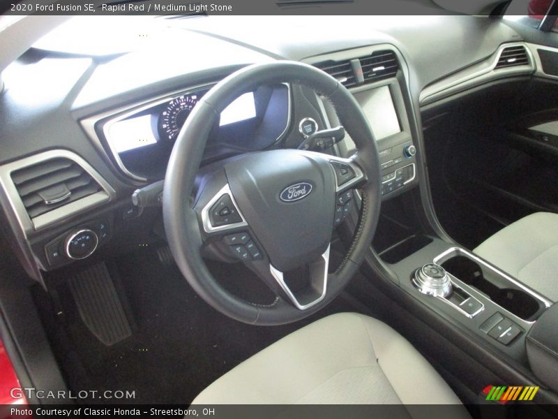 Rapid Red / Medium Light Stone 2020 Ford Fusion SE
