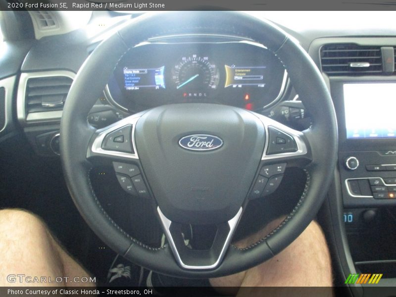 Rapid Red / Medium Light Stone 2020 Ford Fusion SE