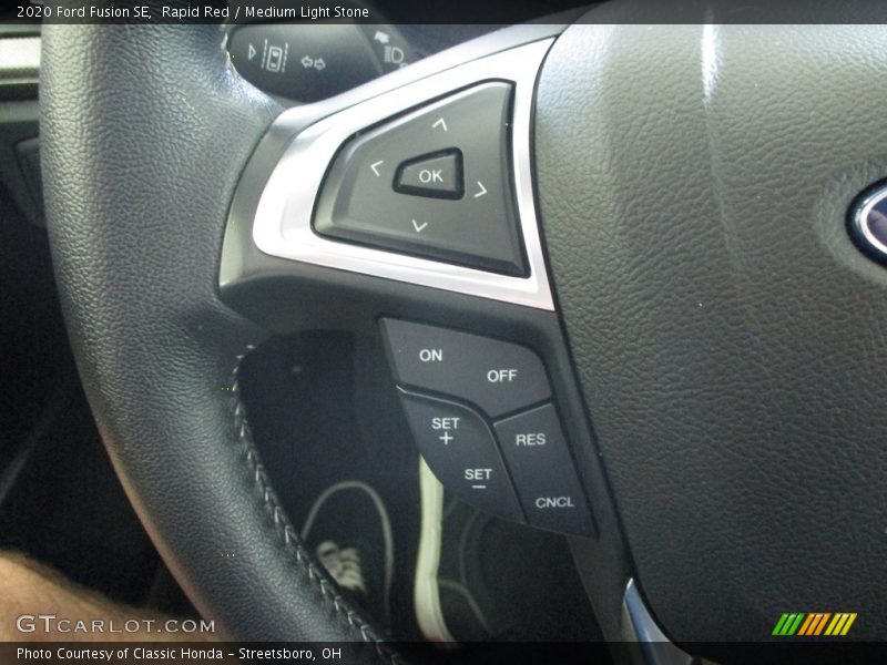 Rapid Red / Medium Light Stone 2020 Ford Fusion SE