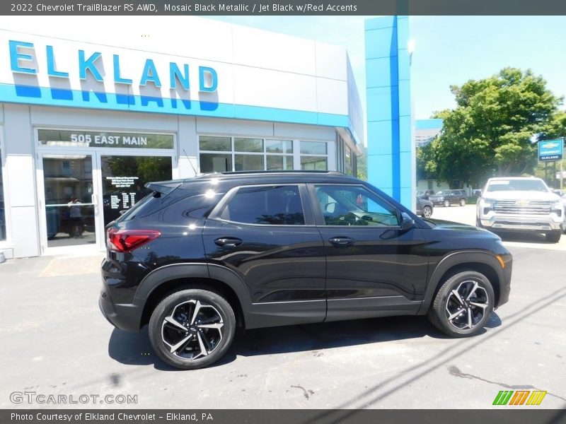 Mosaic Black Metallic / Jet Black w/Red Accents 2022 Chevrolet TrailBlazer RS AWD