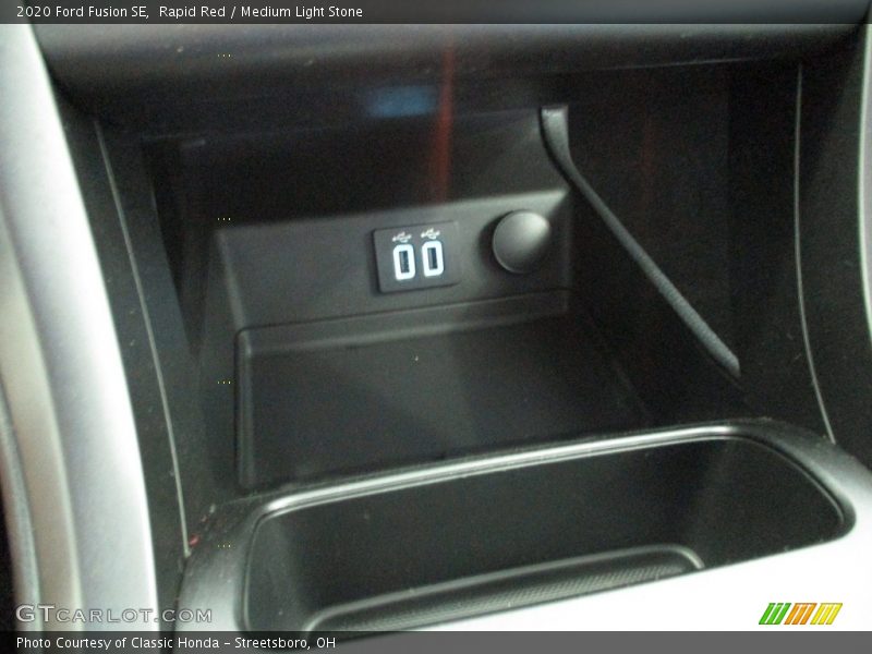 Rapid Red / Medium Light Stone 2020 Ford Fusion SE