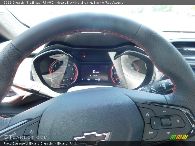 Mosaic Black Metallic / Jet Black w/Red Accents 2022 Chevrolet TrailBlazer RS AWD