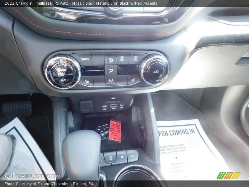 Mosaic Black Metallic / Jet Black w/Red Accents 2022 Chevrolet TrailBlazer RS AWD