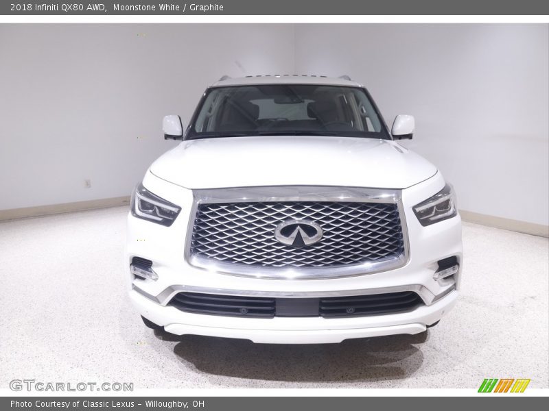 Moonstone White / Graphite 2018 Infiniti QX80 AWD