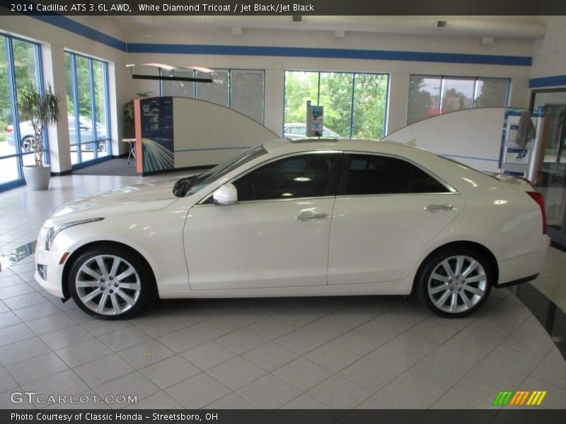 White Diamond Tricoat / Jet Black/Jet Black 2014 Cadillac ATS 3.6L AWD