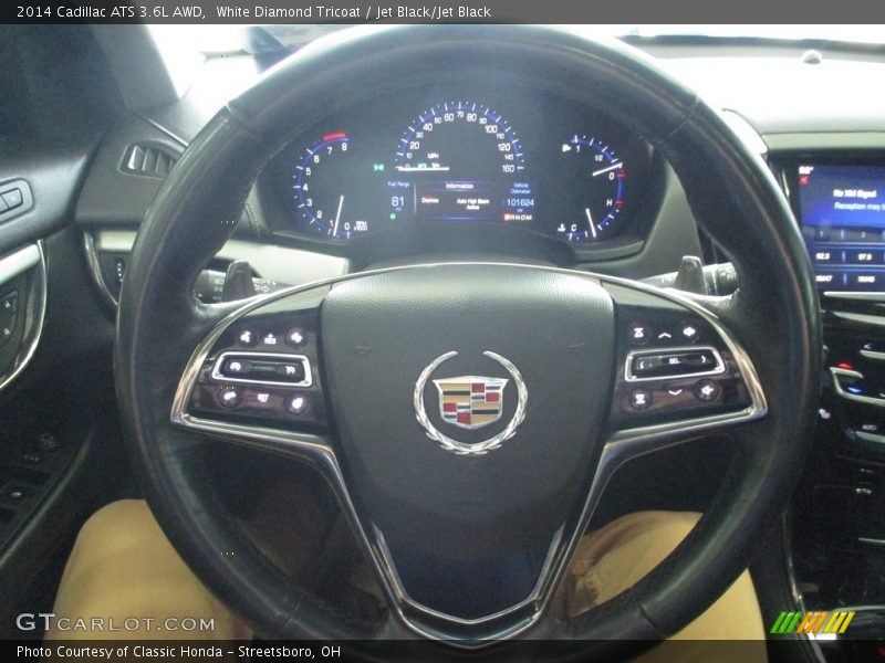 White Diamond Tricoat / Jet Black/Jet Black 2014 Cadillac ATS 3.6L AWD