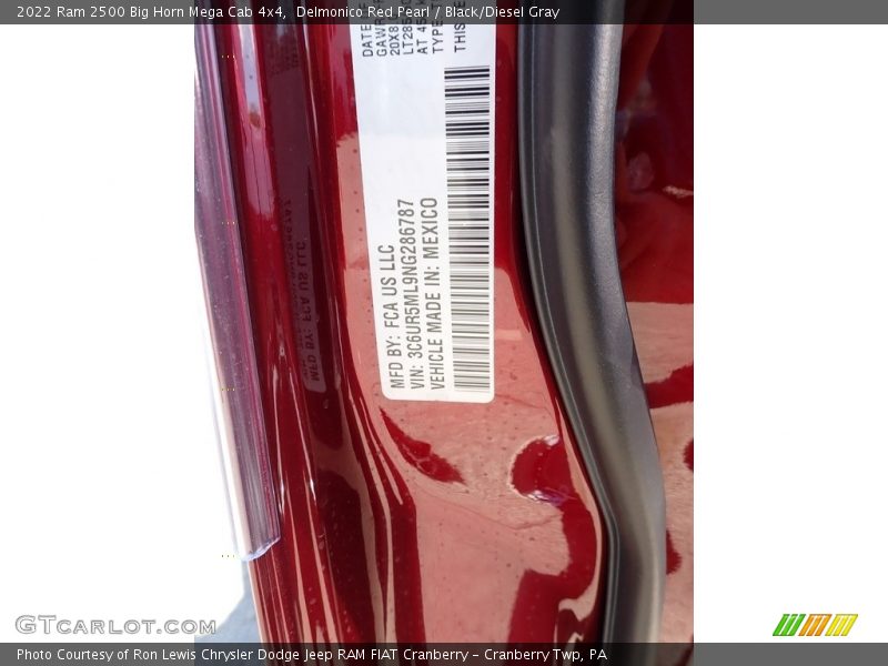 Delmonico Red Pearl / Black/Diesel Gray 2022 Ram 2500 Big Horn Mega Cab 4x4