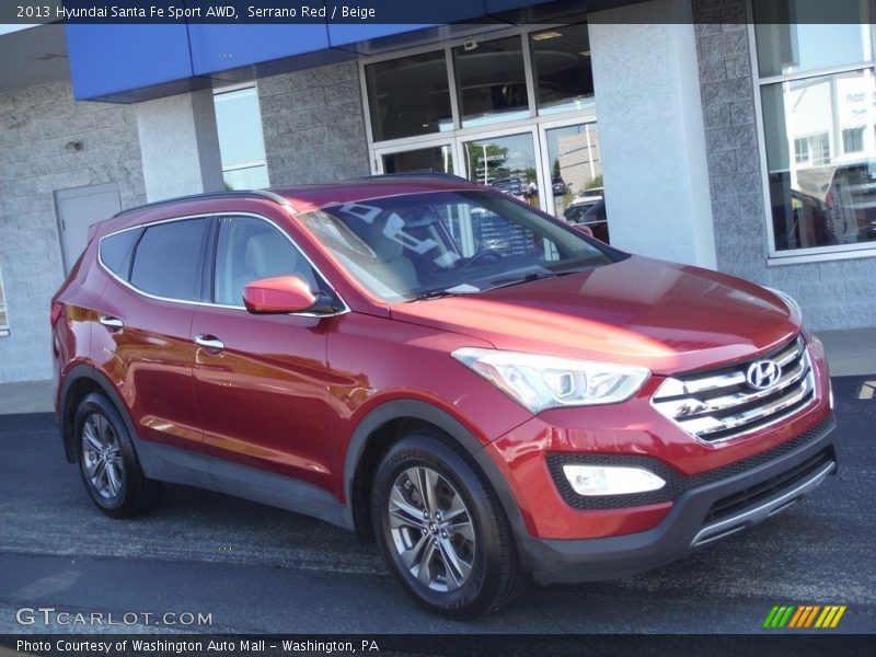 Serrano Red / Beige 2013 Hyundai Santa Fe Sport AWD