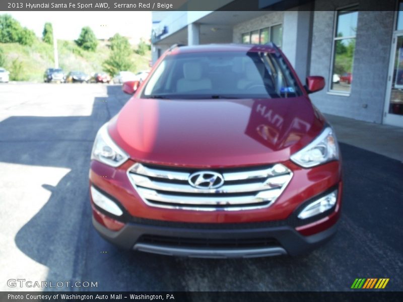 Serrano Red / Beige 2013 Hyundai Santa Fe Sport AWD