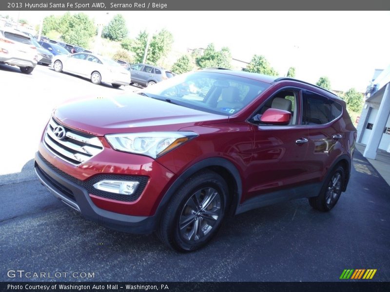 Serrano Red / Beige 2013 Hyundai Santa Fe Sport AWD