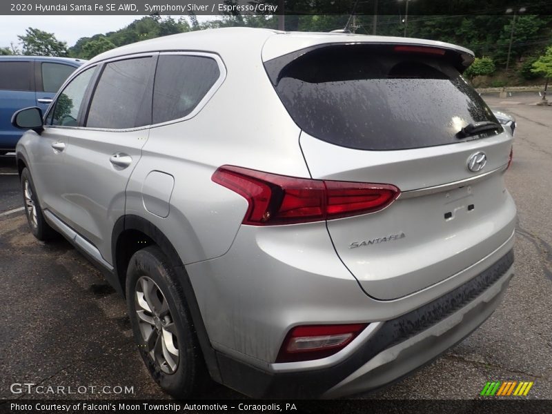 Symphony Silver / Espresso/Gray 2020 Hyundai Santa Fe SE AWD