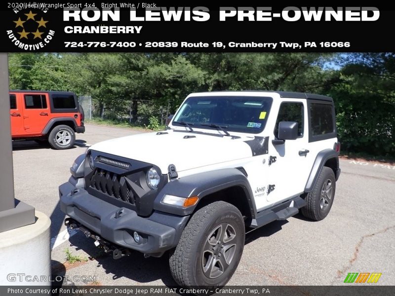 Bright White / Black 2020 Jeep Wrangler Sport 4x4