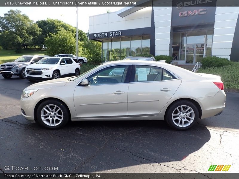Champagne Silver Metallic / Cocoa/Light Neutral 2015 Chevrolet Malibu LT