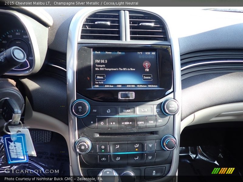 Champagne Silver Metallic / Cocoa/Light Neutral 2015 Chevrolet Malibu LT