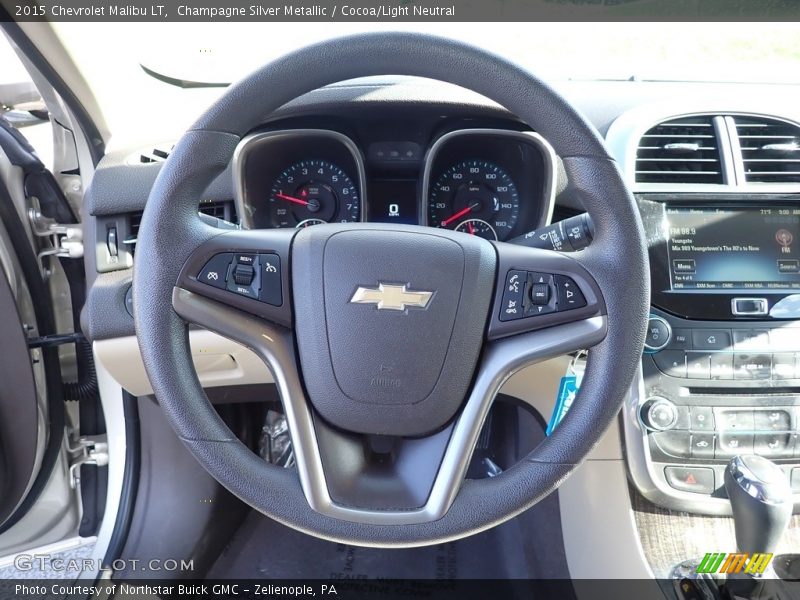 Champagne Silver Metallic / Cocoa/Light Neutral 2015 Chevrolet Malibu LT