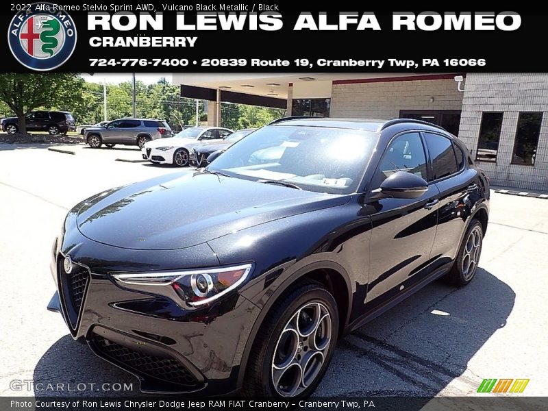 Vulcano Black Metallic / Black 2022 Alfa Romeo Stelvio Sprint AWD