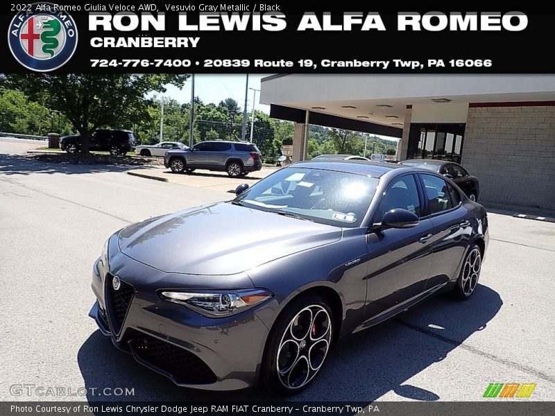 Vesuvio Gray Metallic / Black 2022 Alfa Romeo Giulia Veloce AWD