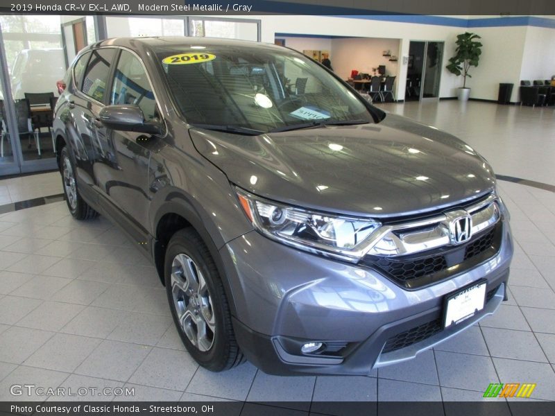 Modern Steel Metallic / Gray 2019 Honda CR-V EX-L AWD