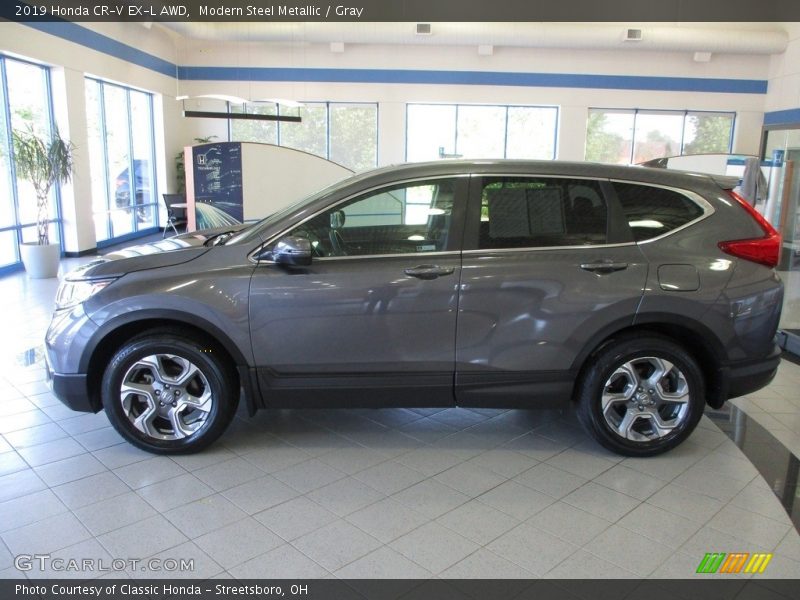 Modern Steel Metallic / Gray 2019 Honda CR-V EX-L AWD