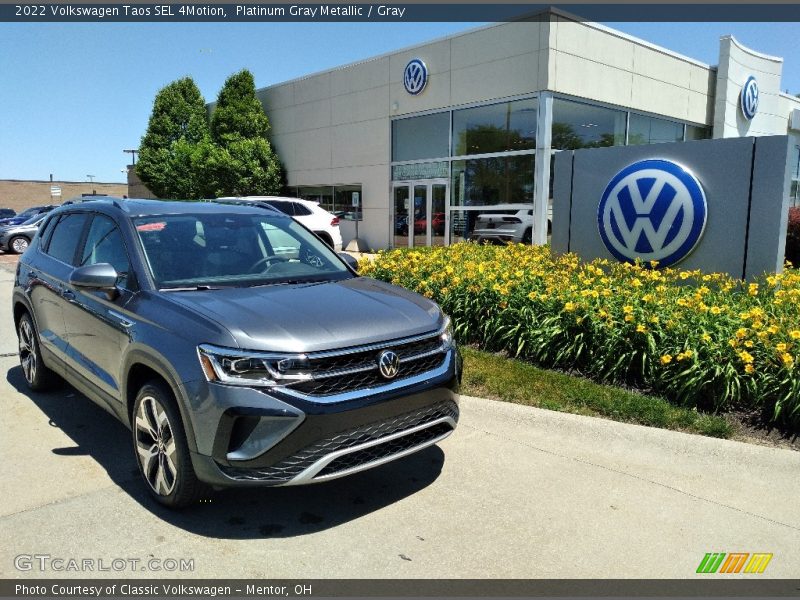 Platinum Gray Metallic / Gray 2022 Volkswagen Taos SEL 4Motion