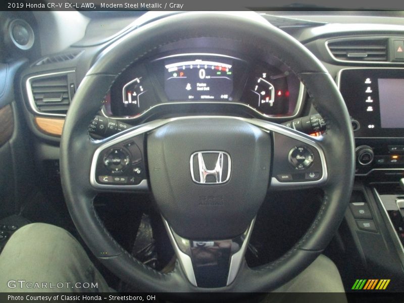 Modern Steel Metallic / Gray 2019 Honda CR-V EX-L AWD