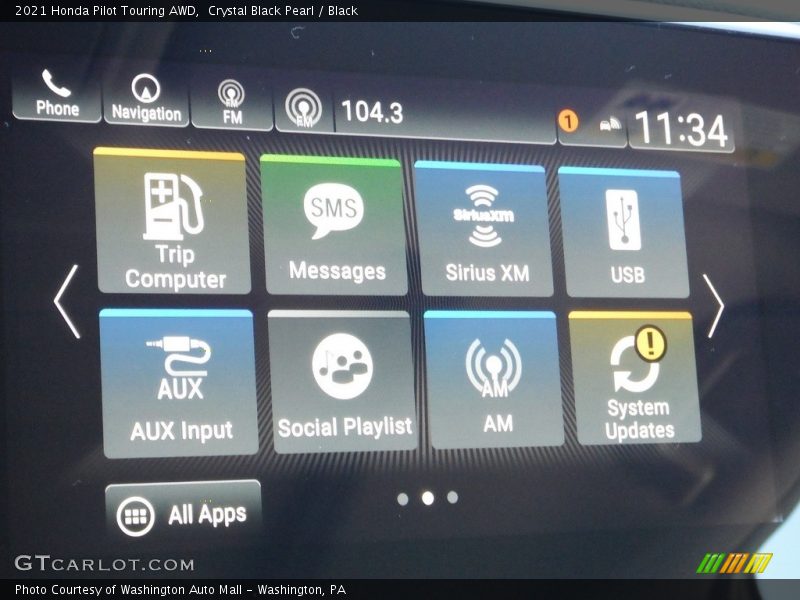 Crystal Black Pearl / Black 2021 Honda Pilot Touring AWD