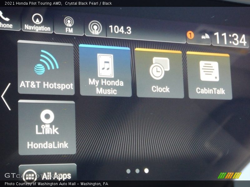 Crystal Black Pearl / Black 2021 Honda Pilot Touring AWD