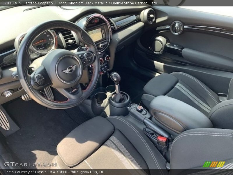 Midnight Black Metallic / Double Stripe Carbon Black 2018 Mini Hardtop Cooper S 2 Door
