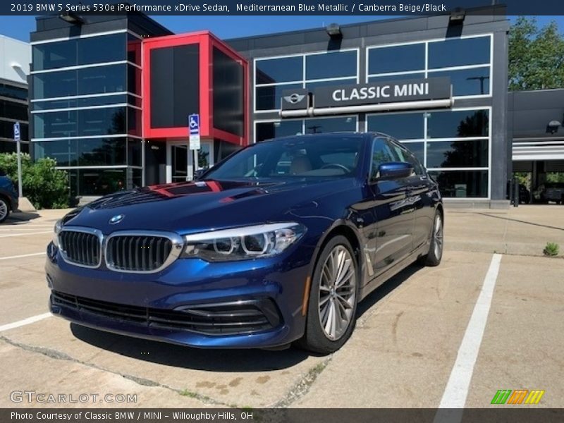 Mediterranean Blue Metallic / Canberra Beige/Black 2019 BMW 5 Series 530e iPerformance xDrive Sedan