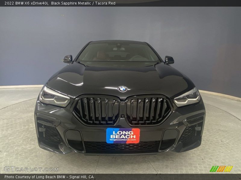 Black Sapphire Metallic / Tacora Red 2022 BMW X6 xDrive40i