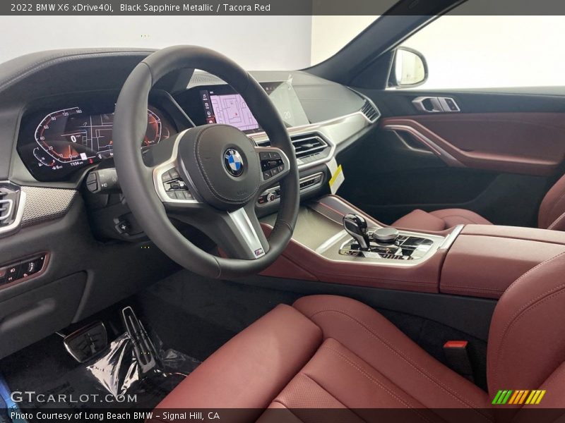Black Sapphire Metallic / Tacora Red 2022 BMW X6 xDrive40i