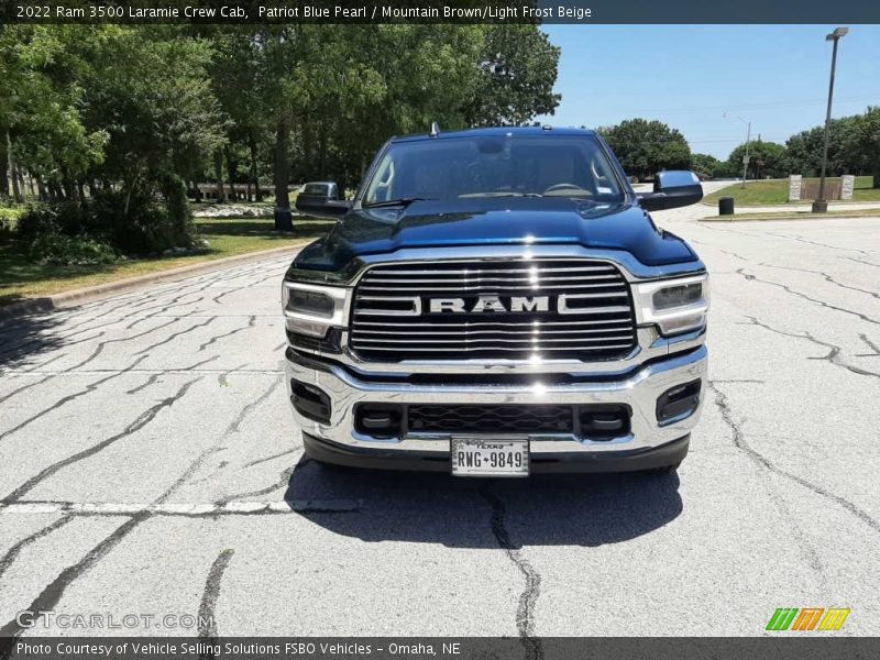 Patriot Blue Pearl / Mountain Brown/Light Frost Beige 2022 Ram 3500 Laramie Crew Cab