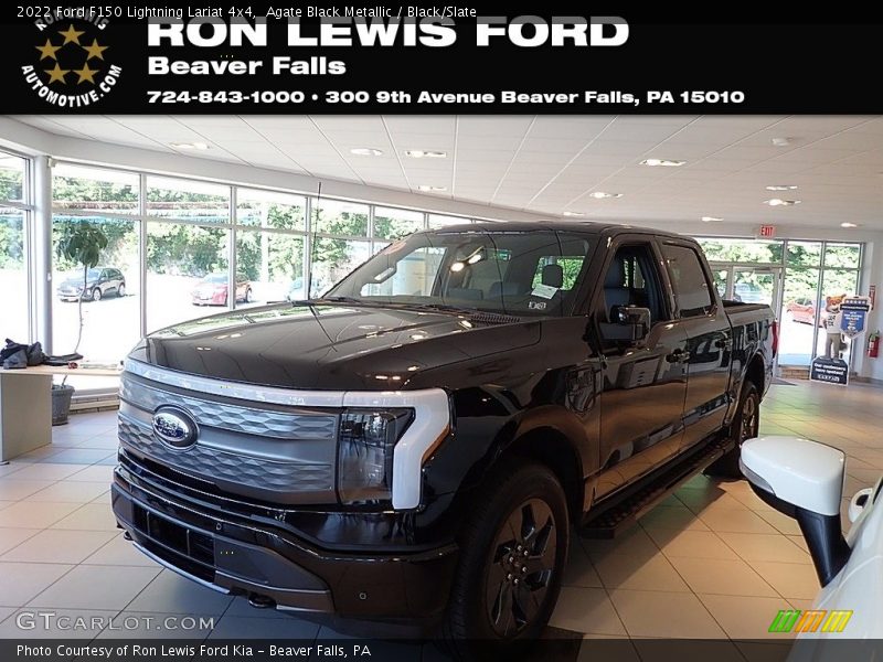 Agate Black Metallic / Black/Slate 2022 Ford F150 Lightning Lariat 4x4